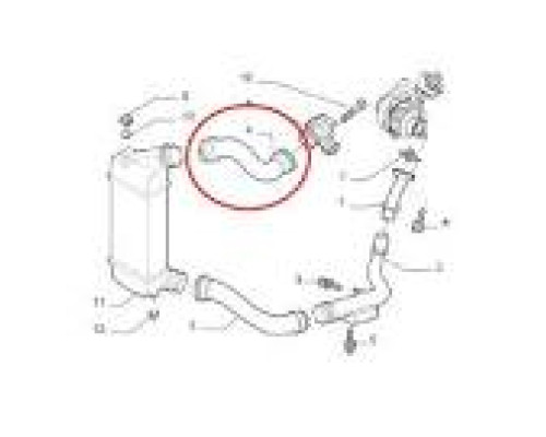 ПАТРУБОК ИНТЕРКУЛЛЕРА ВЕРХ SCUDO270 2.0HDI DCC025TT