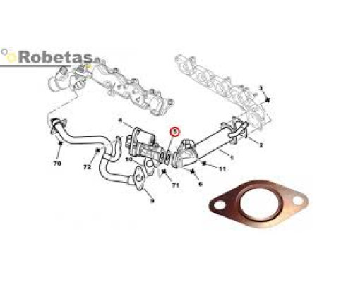 ПРОКЛАДКА КЛАПАНА EGR DUCATO250 2.2HDI (puma) 1618R8