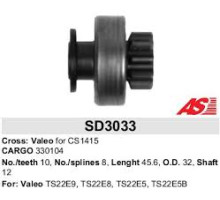 БЕНДИКС СТАРТЕРА MITSUBISHI/VALEO TRAFIC/MASTER 2.0/2.3CDI SD3033