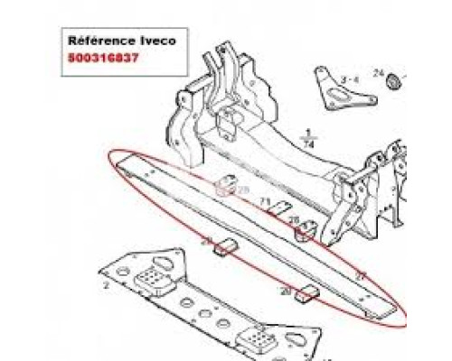РЕССОРА ПЕРЕД пластик IVECO E3/E4 500316837
