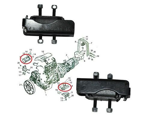 ПОДУШКА ДВИГАТЕЛЯ ЛЕВ. IVECO E3/E4 C15/17/18 504046294B