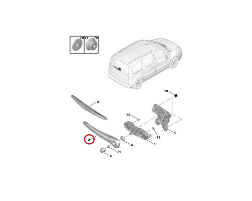ПОВОДОК ДВОРНИКА ЗАД. BERLINGO 08- (ЛЯДА) SP2945744