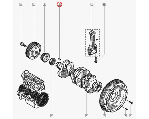ЗВЕЗДОЧКА КОЛЕНВАЛА  TRAFIC/KANGOO 1.9D/1.9DCI 18-1003